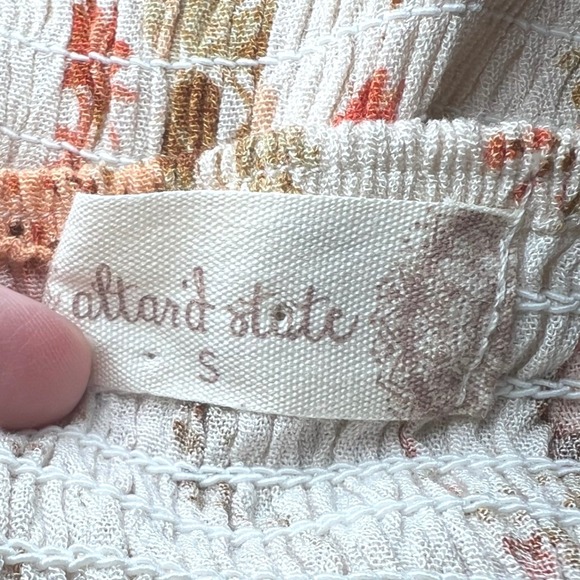 Altar'd State Womens Size Small Shorts Romper Tan Floral Cottagecore Boho Mini - Picture 4 of 16